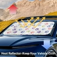 thumbnail image 4 of KUIFORTI Auto Sun Shade for Car Windshield Cute Paw Print Sunshade for Sun,Heat,UV Rays, Reflective Car Sun Shade for Cars,Trucks, Sedans, SUVs, 66.53" x 34.44", 4 of 6