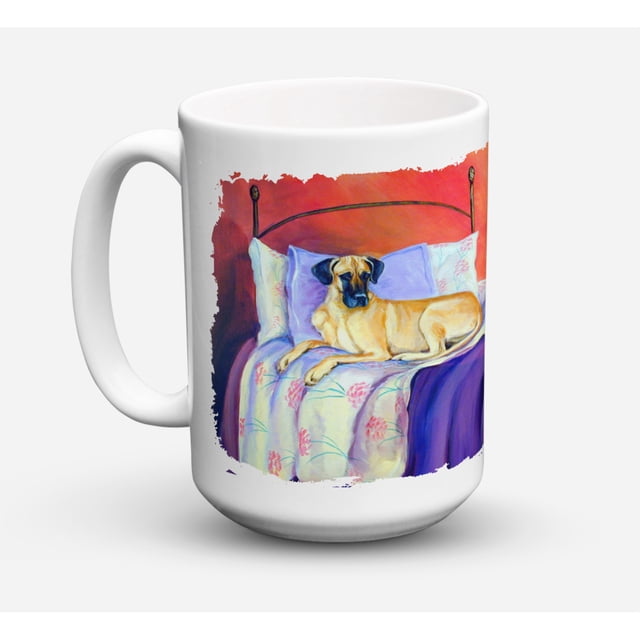 "Caroline's Treasures 7256CM15 Great Dane Taza de café de cerámica apta para lavavajillas, apta para microondas, 15 oz, multicolor" Caroline's Treasures 7256CM15