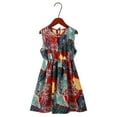thumbnail image 3 of UQJfacai Girl Hawaiian Tank Dress Fashion Graphic Crewneck Summer Dress Casual Beach Floral Prints Dress 3-9 Years, 3 of 3