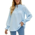 thumbnail image 1 of Chemise à Manches Longues à Manches Longues, Tops à Volants à Col Roulé à Lacets, Chemises de Couleur Pure, Design Exquis, 1 of 6