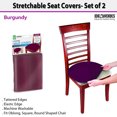 thumbnail image 4 of Fundas de asiento estirables - Se adapta al comedor de la oficina Sillas de patio Taburetes de bar Borde elástico Juego lavable de 2- Borgoña Ideaworks JB7621BUR, 4 of 4