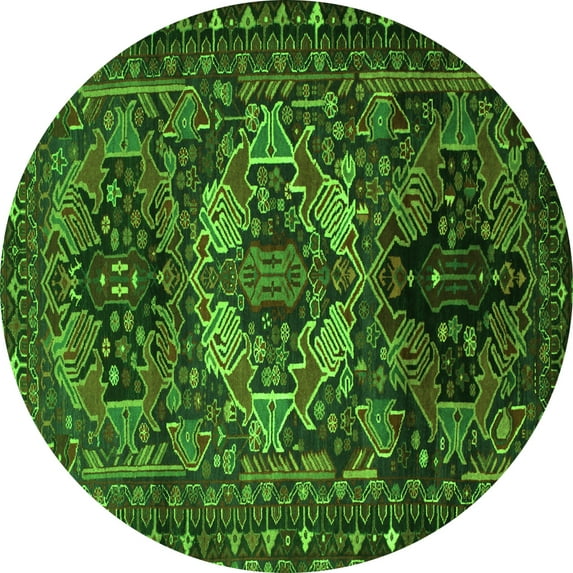 Ahgly Company Indoor Round Persian Green Traditional Area Rugs, 6' Round