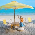 thumbnail image 7 of Zimtown Patio Lawn Chair Set, 2 Pack Outdoor Beach Chair Portable Camping Chair Yellow, 7 of 7