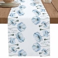 thumbnail image 5 of Abstract Flowing Marble Fluid Art Table Runner 13x70in Non-Slip Cotton Linen Table Runners, Green Gold Lines Dresser Scarves TableRunner for Dinner Kitchen Dining Wedding Party, 5 of 9