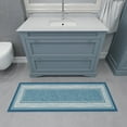thumbnail image 5 of Ottomanson Border Bathroom Runner Rug 20" x 59" - Non Slip Low Pile Carpet, Blue, 5 of 13