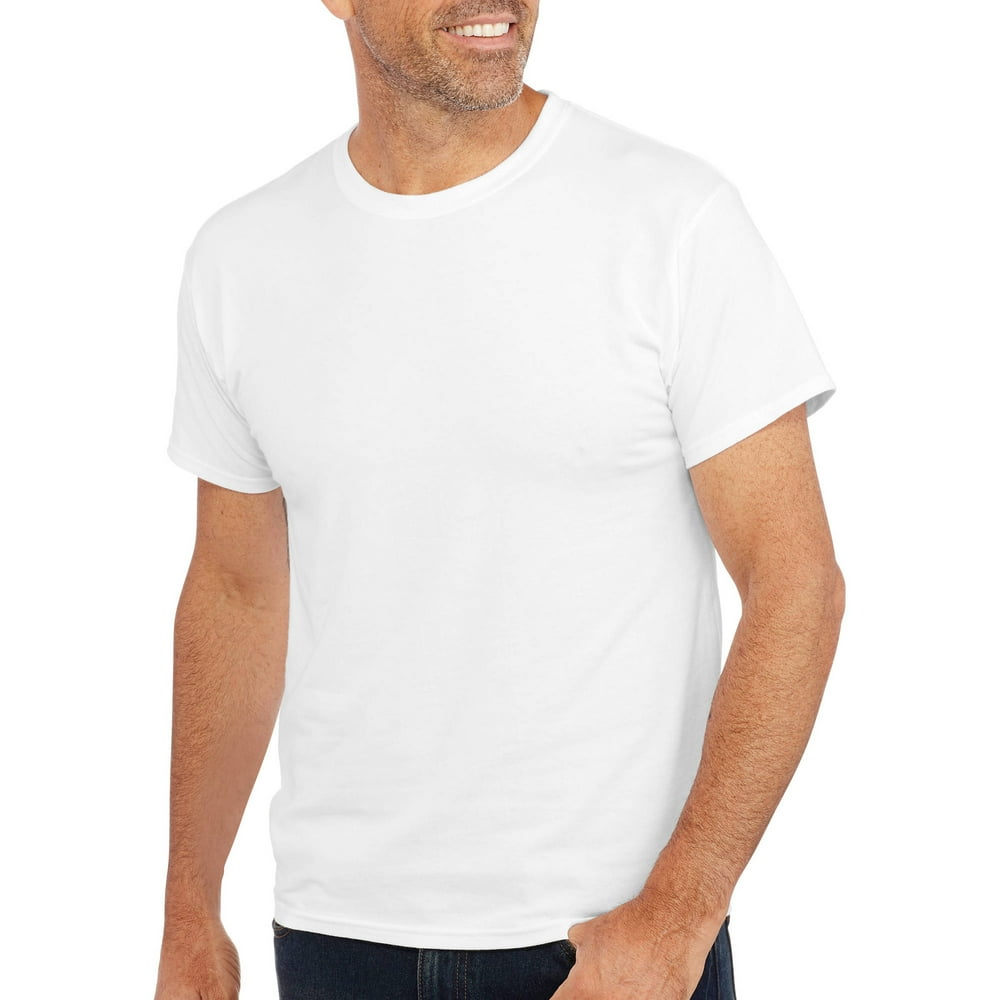Hanes Big Men's XTemp Cotton Stretch White Crew TShirts, 3 Pack, Size 2XL