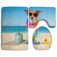 thumbnail image 1 of ABPHQTO Perro Jack Russell Juego de alfombras de baño de 3 piezas Alfombra de baño Alfombra de contorno y tapa de inodoro ABPHQTO Cont-CHAPPLE-28620, 1 of 2
