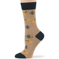 thumbnail image 6 of 7BIGSTARS KINGDOM Women Cotton Crew Fun Socks - 4 Pack Medium - Bee - Hive Bear - Honey- Seamless Sock Size: 9-11, Shoe Size: 5-9, Black, Beige, Light Beige, Orange, 6 of 9
