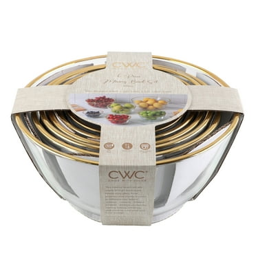 Cook with Color 6-Piece Glass Mixing Bowl Set – Nesting, Versatile & Dishwasher Safe