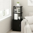 thumbnail image 7 of Furinno Turn-N-Tube 2-Tier Tall TV Entertainment Side Table Display Rack with Storage Cabinet, Blackwood/Black, 7 of 7