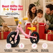 Toddler Balance Bike, WLRETMCI Kids Training Balance Bike for 2-6 Years Old Boys Girls, Lightweight Kids Bikes No Pedals with Adjustable Seat, Pink