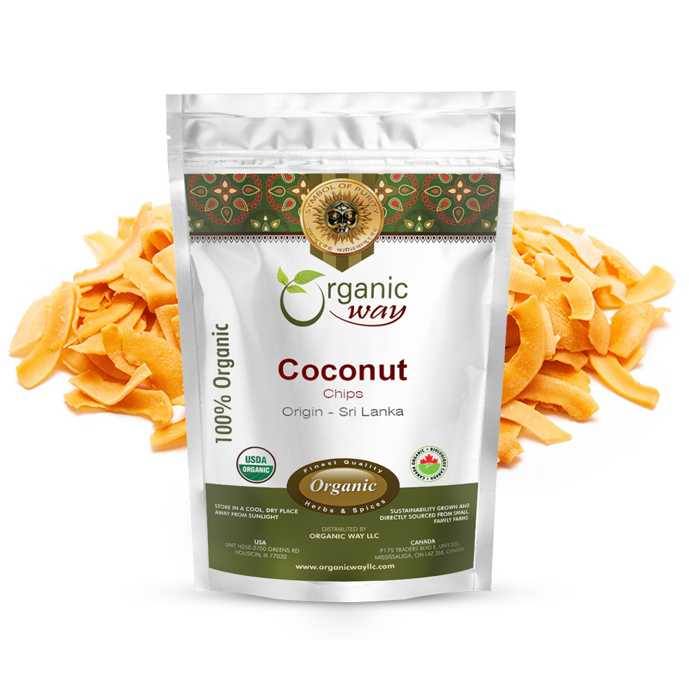 Organic Way Premium Grade Coconut Chips (Cocos nucifera) Organic