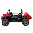 thumbnail image 5 of Xuanlur 24V 2 Seater Kids Ride on Car Truck, Ride on UTV W/ 2x200W Motor, 24 Volt Ride on Toys W/ Dump Bed/Shovel, Electric Car for Kids W/ Durable Tires, LED Light, Music, Remote Control, Red, 5 of 9