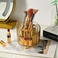 thumbnail image 4 of MesaSe Spacious Makeup Brush Holder Transparent 4 Slots for Vanity (Gold), 4 of 6