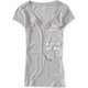 thumbnail image 1 of Camiseta gráfica con cuello en V Vertical SS de Aeropostale para mujer, gris, grande Aeropostale Camiseta gráfica, 1 of 1