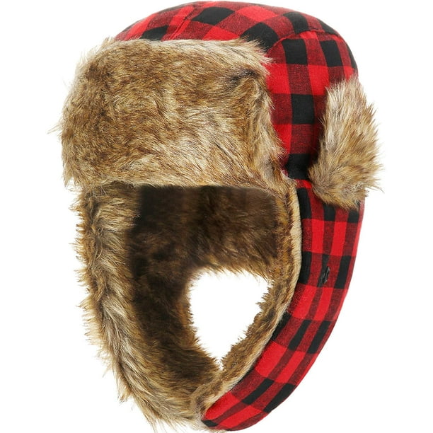 2 Pack Winter Trooper Hat Plaid Trapper Hat Hunting Hat for Men