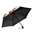 thumbnail image 2 of FORMRS Travel Umbrella Folding Auto Open Close Windproof Rain UV Protection, Red Christmas Poinsettia, 2 of 8