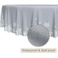 thumbnail image 2 of Christmas Round Tablecloth 60 Inch Grey and White Snowflakes Circular Table Cloth Waterproof and Stain Resistant Fabric Table Cover for Kitchen Dining Winter Holiday Xmas New Year Party Decor, 2 of 7