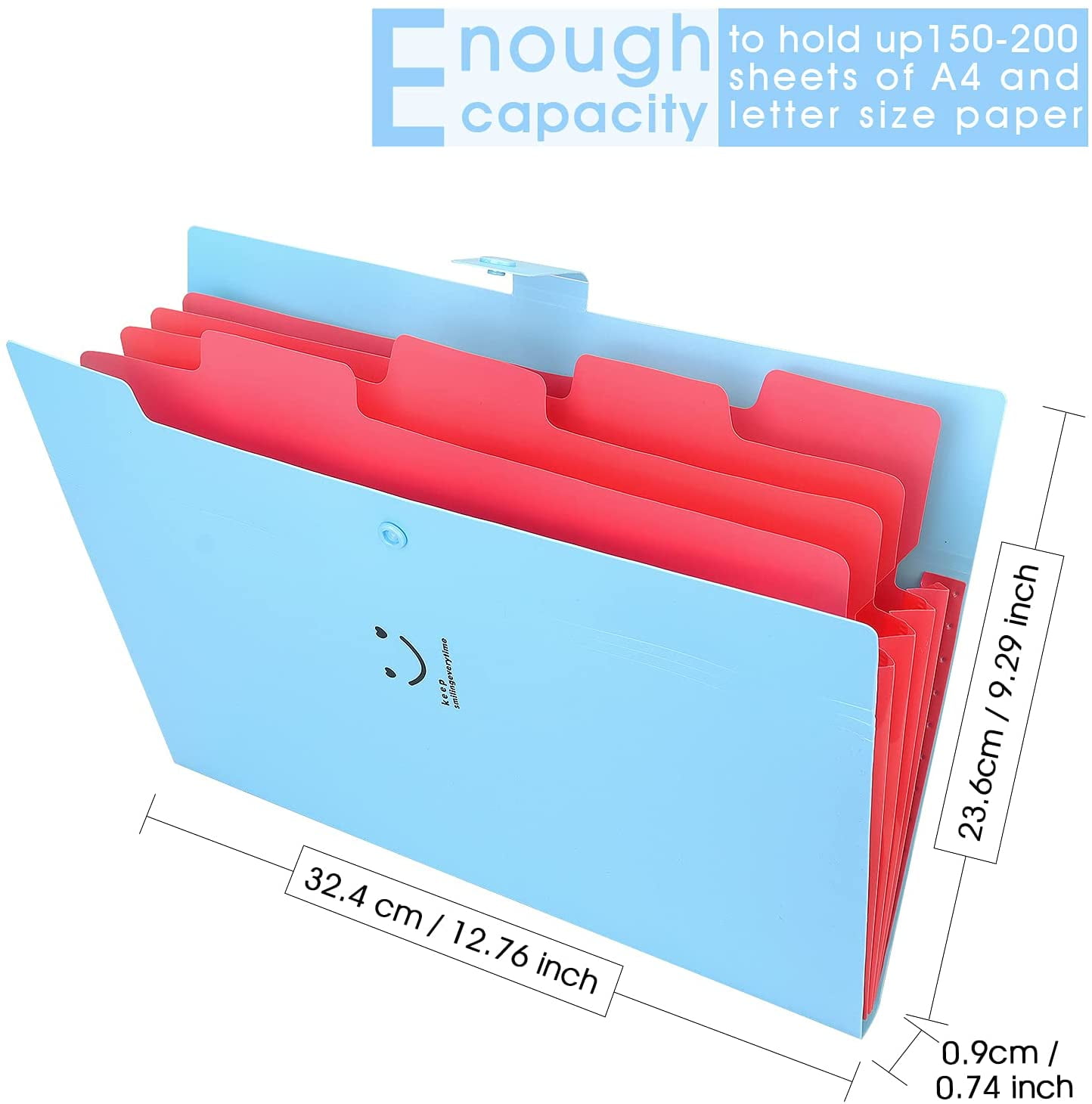 Expanding File Folders Pockets Letter Size/A4 Paper Accordion Document Organizer for School