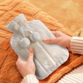 thumbnail image 3 of Funda de goma para botella de agua caliente, bolsa de calentador de manos y pies a prueba de fugas, felpa de larga duración para compresa caliente y fría, 3 of 6
