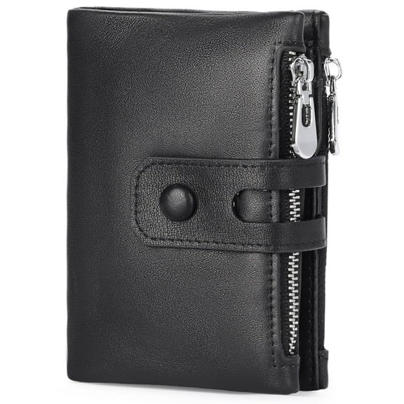 FALAN MULE Genuine Leather Wallet for Men Large Capacity Men Wallets RFID Blocking ID Window Card Case with Zip Coin Pocket