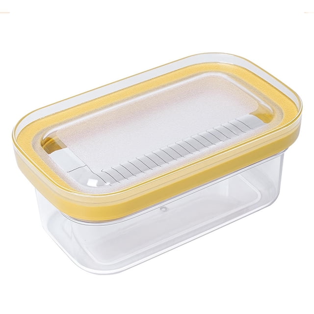 Caja para cortar mantequilla, recipiente rectangular para mantequilla, contenedor para mantequilla Amarillo