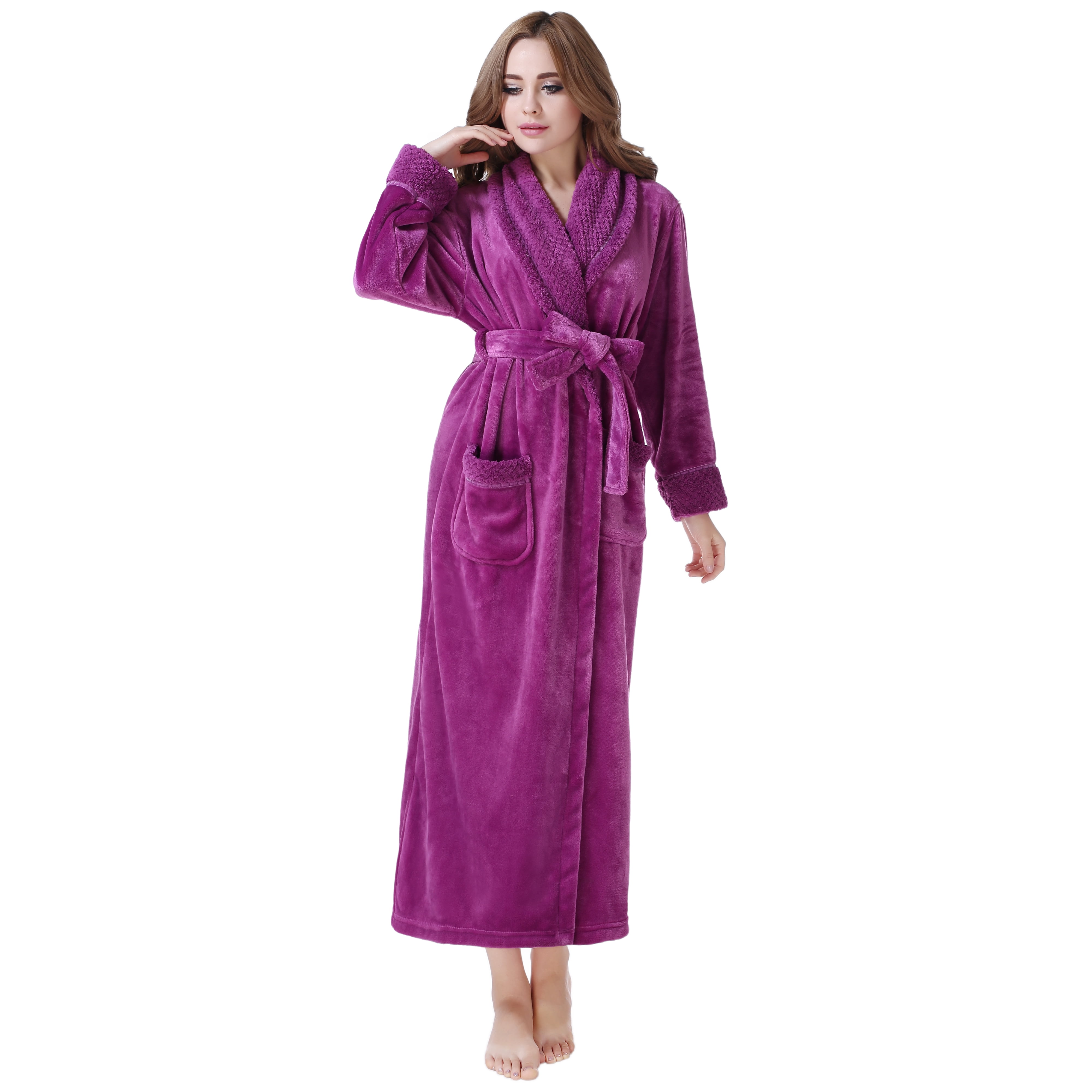 Richie House Women's Plush Soft Warm Fleece Bathrobe RH1591 - Walmart.com