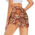 thumbnail image 3 of Goofa Brown Owl Printed Women 2 in 1 Running Shorts,Quick Dry Athletic Workout Shorts,High Waisted Athletic Shorts with Liner Pockets-Small, 3 of 9