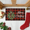 thumbnail image 4 of geerera Merry Christmas Rug, Red and Black Buffalo Plaid Rug, Non-Slip Washable Small Christmas Door Mat for Living Room Bathroom Kitchen Floor, Xmas Decor, 16"x24", 4 of 6