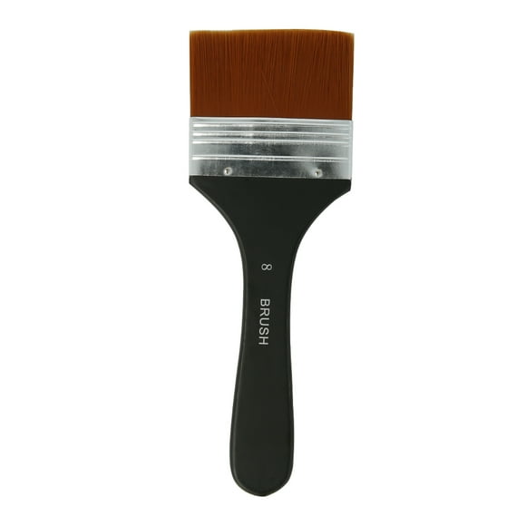 eccomum 1pc Professional Flat Paint Brush Nylon Trim Art Paintbrush Wooden Handle for Gesso Glues Varnishes Paint Acrylic Oil Gouache Watercolor Wall Painting Furniture Household