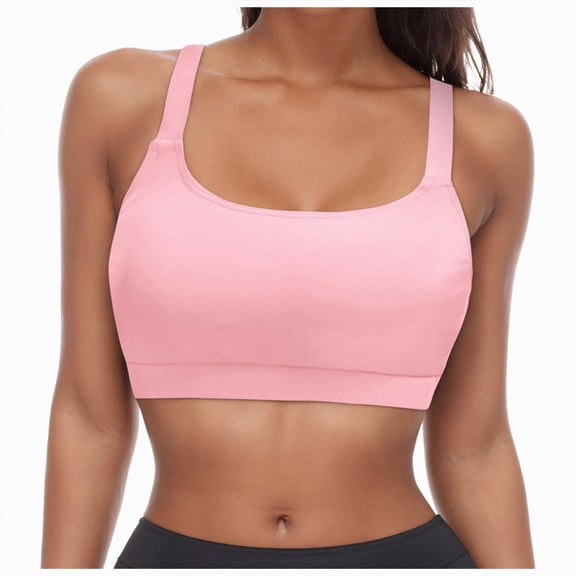 HCNTES Sports Bikini Tops for Women Swim Bra Wirefree Workout Swimsuit Top Comfortable Support for Swimming, Beach, Active Wear Light Pink,XXL