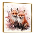 thumbnail image 2 of Designart "Fox's Graceful Forest Florals I" Animals Framed Wall Art - Traditional Pink Fox Hallway Framed Wall Art Decor, 2 of 6