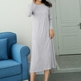 thumbnail image 5 of beishanbush Clothing Women Nightgowns & Sleepshirts Under $10 Women's Spring and Summer Solid Color Mid Length Dress Summer Cool Feeling Bow Large Size Short Sleeved Pajamas Dress Home Dresses, 5 of 6