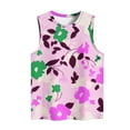 thumbnail image 4 of JTZGDY Cute Floral Print Summer Shirts for Women Trendy Sleeveless Crewneck Graphic Cami T-Shirts Loose Fit Casual Basic Tank Tops Hot Pink XXL, 4 of 4