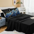 thumbnail image 6 of Black Gold Bedding Blue Marble Comforter Set 8 Pieces Bed in a Bag with 1 Black and Blue Comforter, 1Flat Sheet, 1 Fitted Sheet, 4 Pillowcases, 1 Marble Cushion Cover, 6 of 8