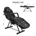 thumbnail image 3 of Artist hand Black Reclining Facial Bed Tattoo Massage Table Lash Bed Beauty Spa Salon Chair with Tray, 3 of 17