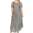thumbnail image 2 of Sakkas Lilia Embroidered Lace Up Bodice Relaxed Fit Maxi Sun Dress - A-Grey - One Size Regular, 2 of 5