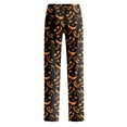 thumbnail image 4 of Satingcolo Halloween Pajama Pants Women Cute Funny Pumpkin Print Pajamas Casual Elastic Waist Palazzo Pants Fall Sleepwear, 4 of 5