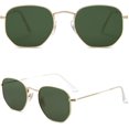 thumbnail image 2 of Gafas de sol polarizadas cuadradas para mujeres y hombres, lentes espejadas de polígono hexagonal pequeño SJ1072, 2 of 5