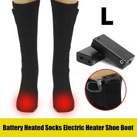 1 Pair Electric Battery Heated Socks Feet Warmer Heater Ice Fishing Foot Shoe Boot