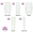 thumbnail image 4 of Beaute Galleria 570pcs Nail Tips Fake Nail Pre-shape Long Coffin, Ballerina, Stiletto, French, Short-Flat, Press On False Nail, 5 Styles, 4 of 8
