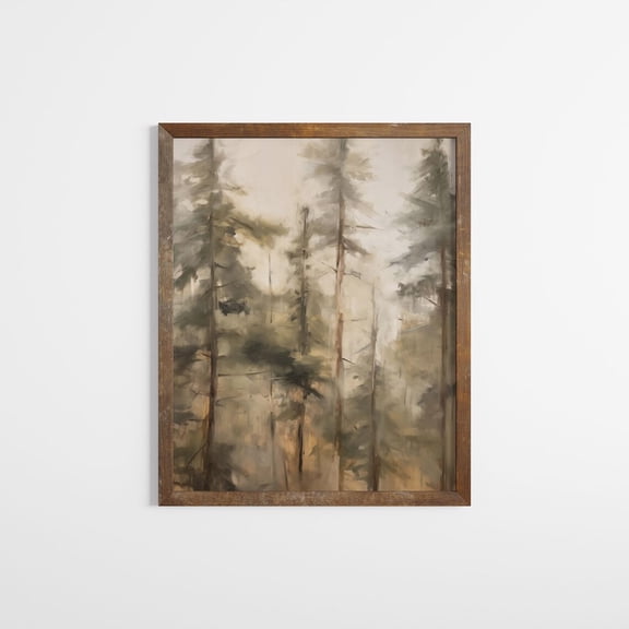 Vintage Pine Tree Wall Art Rustic Pine Forest Nature Wall Art Moody Wall Art Woodland Nursery Wall Art Sage Green Wall Art Poster, Unframed Poster Size 8x12 F03.1.15l1329
