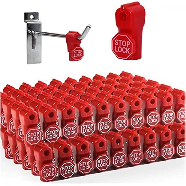 Cerradura de tope LIUYMXG roja de plástico con gancho de clavija 6 mm 100 piezas