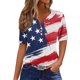 thumbnail image 2 of Fiudx Ofertas y Liquidaciones Camiseta Holgada con Cuello En V y Estampado Del Día de La Independencia para Mujer, 2 of 5