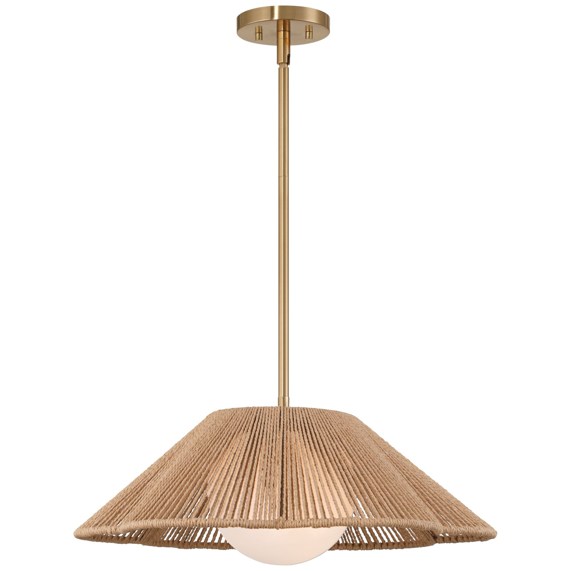 360 Lighting Mylinh 22 1/4" Modern Cottage Pendant Ceiling Light Fixture Dining Room Over Table Hanging Brass Finish Natural Rope
