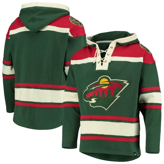 Men's '47  Green Minnesota Wild Superior Lacer Hoodie