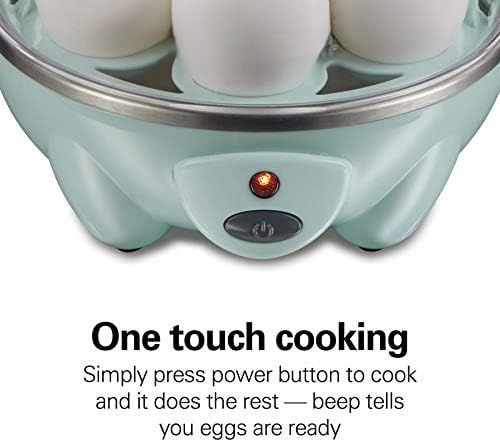 3-in-1 Electric Egg Cooker for Hard Boiled Eggs, Poacher Eggs, Omelet Maker & Vegetable Steamer, Holds 7, Mint (25504)