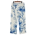 thumbnail image 5 of Delayuji Women's Casual Pant Wide Leg Pants Floral Print Elastic Waist Summer Thin Pants Beach Vacation, 5 of 6