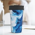 thumbnail image 6 of Goofa Blue White Fluid Art for Insulated Travel Coffee Mug Spill Proof Leak Proof 16 OZCoffee Tumbler Reusable Coffee Cups with Lids Thermos for Hot and Cold Drink, 6 of 8