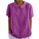 thumbnail image 1 of Vestidos Casuales Para Mujer, Blusas De Mujer De Moda Camisa de lino lisa de verano para mujer, con cuello de muñeca y solapa suelta, bonita, 1 of 6